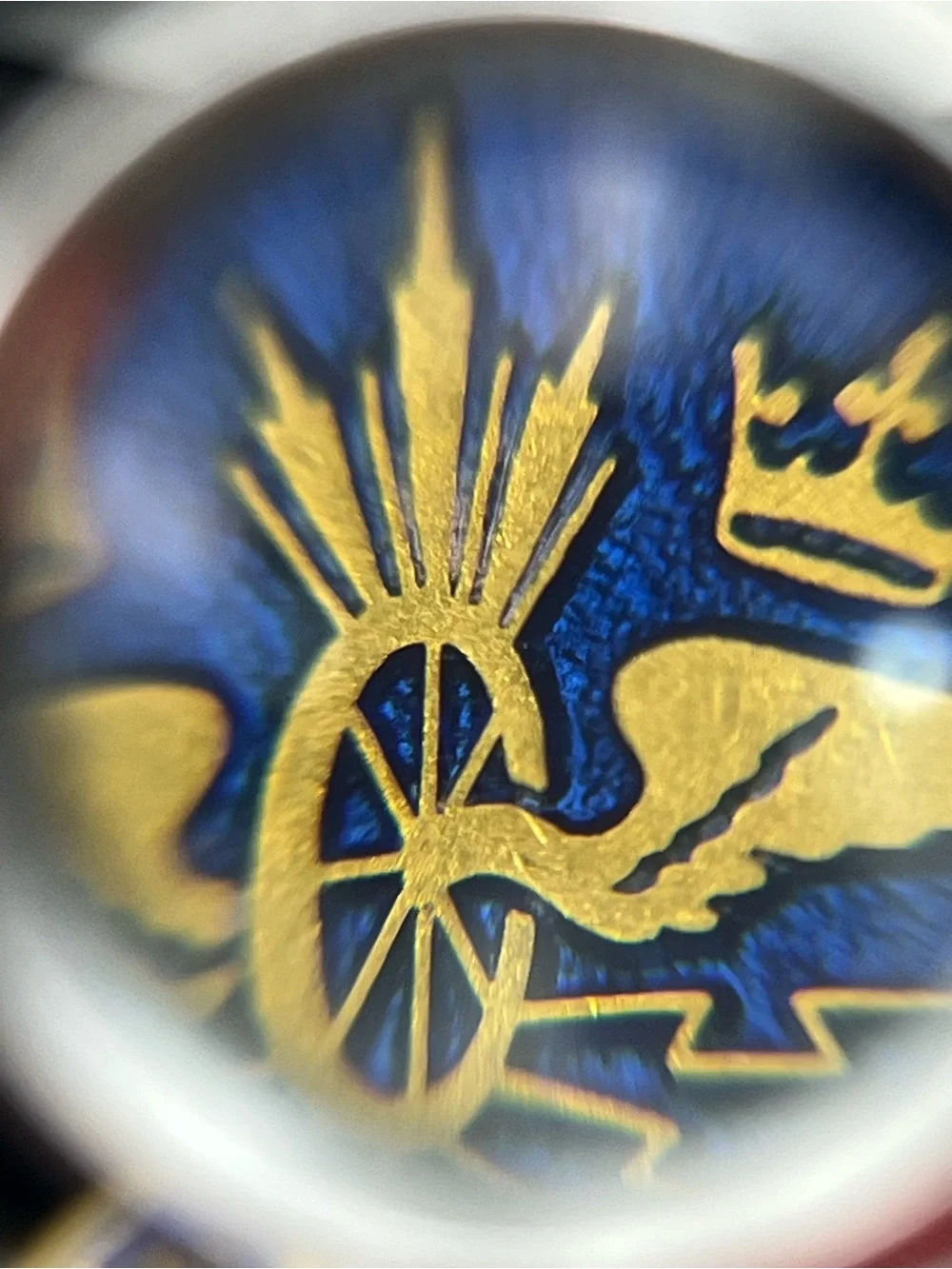 Sporrong Co Blue Enamel Swedish Emblem Cuff Links Cufflinks Crown gold tone